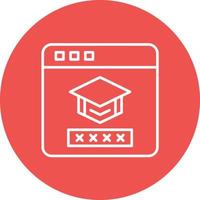 Student Log In Line Circle Background Icon vector