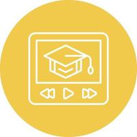 Video Tutorial Line Circle Background Icon vector