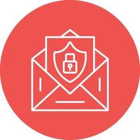 Email Security Line Circle Background Icon vector