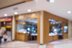 jewelry shop in shopping mall blur defocused background with bokeh light photo