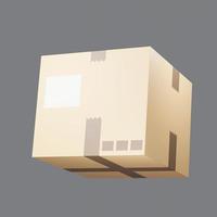 3d rendering of box delivery parcel icon on clean background for mock up and web banner. Cartoon interface design. minimal metaverse concept. photo