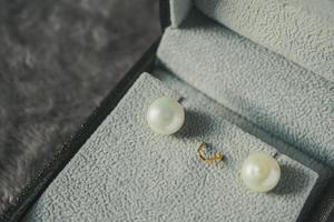 pearl earring in jewelry box photo