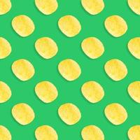 Potato chips pattern on pastel green background top view flat lay photo