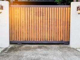 modern wooden door gate background photo