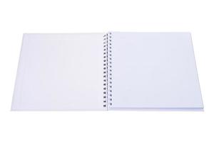 open notebook isolated on white background photo