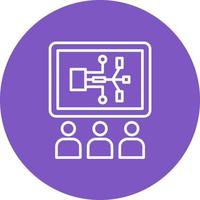 Presentation Line Circle Background Icon vector