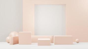 3d render abstract display podium platform for  product presentation and advertising. Minimal scene backdrop with clean design. Vacant pedestal for mock up. Empty stage with pastel color for cosmetic. photo