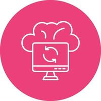 Cloud Sync Line Circle Background Icon vector