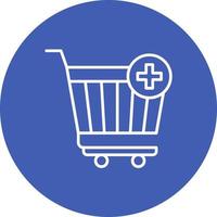 Add to Cart Line Circle Background Icon vector