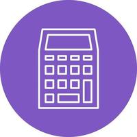 Calculator Line Circle Background Icon vector