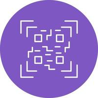 QR Code Scan Line Circle Background Icon vector