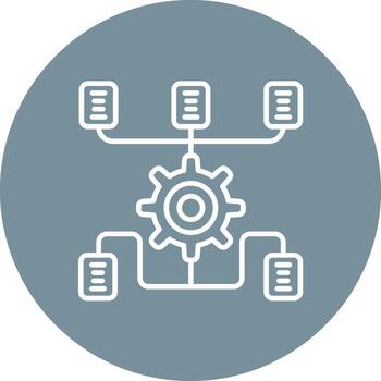 icono de fondo de círculo de línea de algoritmo vector