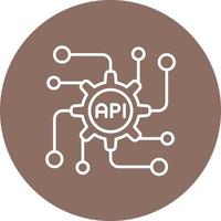 API Line Circle Background Icon vector