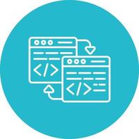 Code Refactoring Line Circle Background Icon vector