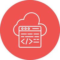 Cloud Coding Line Circle Background Icon vector