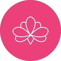 Lotus Line Circle Background Icon vector
