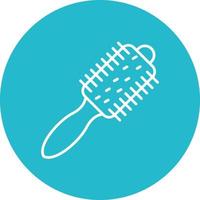 Hair Brush Line Circle Background Icon vector