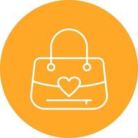 Handbag Line Circle Background Icon vector