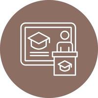 Lecture Line Circle Background Icon vector