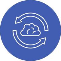 Cloud Sync Line Circle Background Icon vector