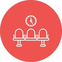 Patients Waiting Line Circle Background Icon vector