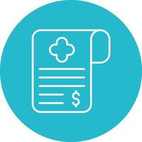 Medical Bill Line Circle Background Icon vector