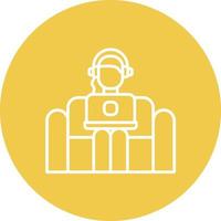 Relax Work Line Circle Background Icon vector