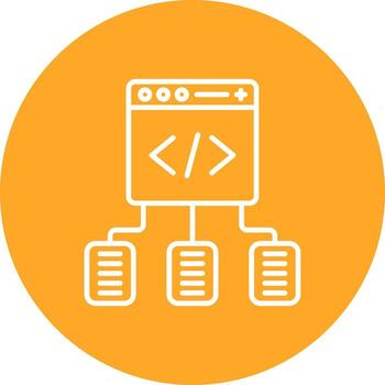 Code Framework Line Circle Background Icon vector