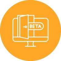 icono de fondo de círculo de línea beta vector