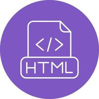 icono de fondo de círculo de línea de archivo html vector