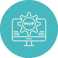 MVP Line Circle Background Icon vector