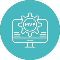 icono de fondo de círculo de línea mvp vector