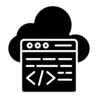 Cloud Coding Glyph Icon vector