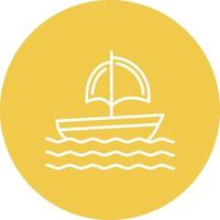 Sailing Line Circle Background Icon vector