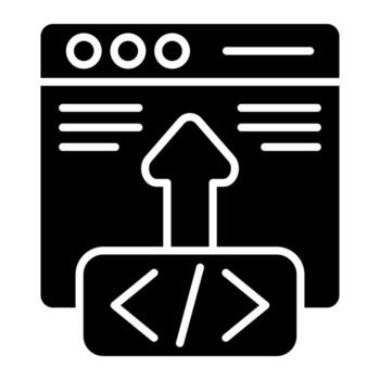 icono de glifo de implementación de código vector