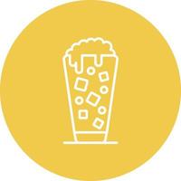 Milkshake Line Circle Background Icon vector