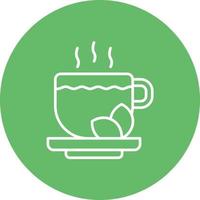 icono de fondo de círculo de línea de té vector