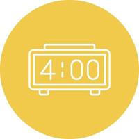 Digital Clock Line Circle Background Icon vector