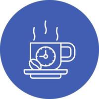 Coffee Time Line Circle Background Icon vector