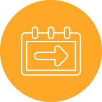 Next Week Line Circle Background Icon vector