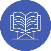 Open Quran Line Circle Background Icon vector