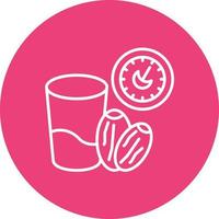 Iftar Line Circle Background Icon vector