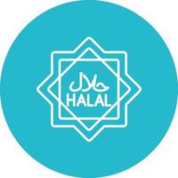 Halal Line Circle Background Icon vector