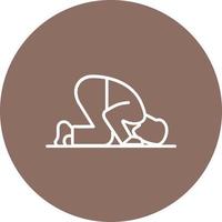 Sujud Line Circle Background Icon vector
