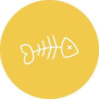 Fish Bone Line Circle Background Icon vector