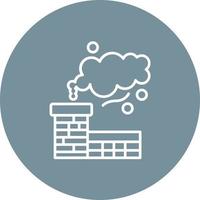 Chimney Pollution Line Circle Background Icon vector