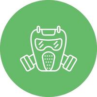 Gas Mask Line Circle Background Icon vector