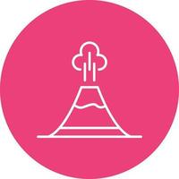 Volcano Line Circle Background Icon vector