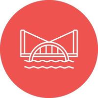 Water Bridge Line Circle Background Icon vector