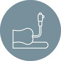 Colonoscopy Line Circle Background Icon vector